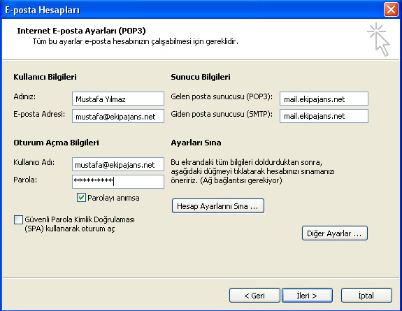 Outlook Kurulumu
